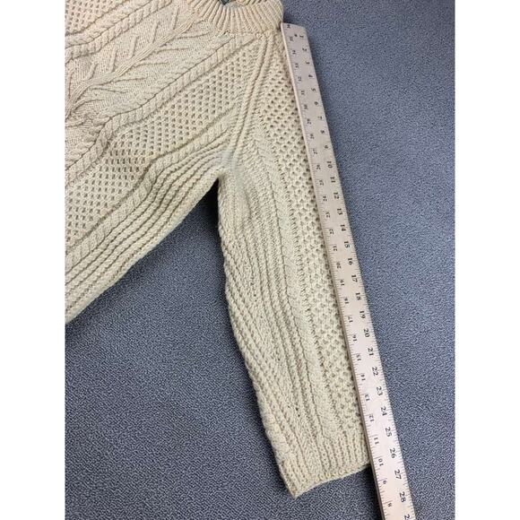 Rare Vintage John Molloy Sweater Women Cream Cable Knit Irish Wool Hand Woven - Picture 6 of 6